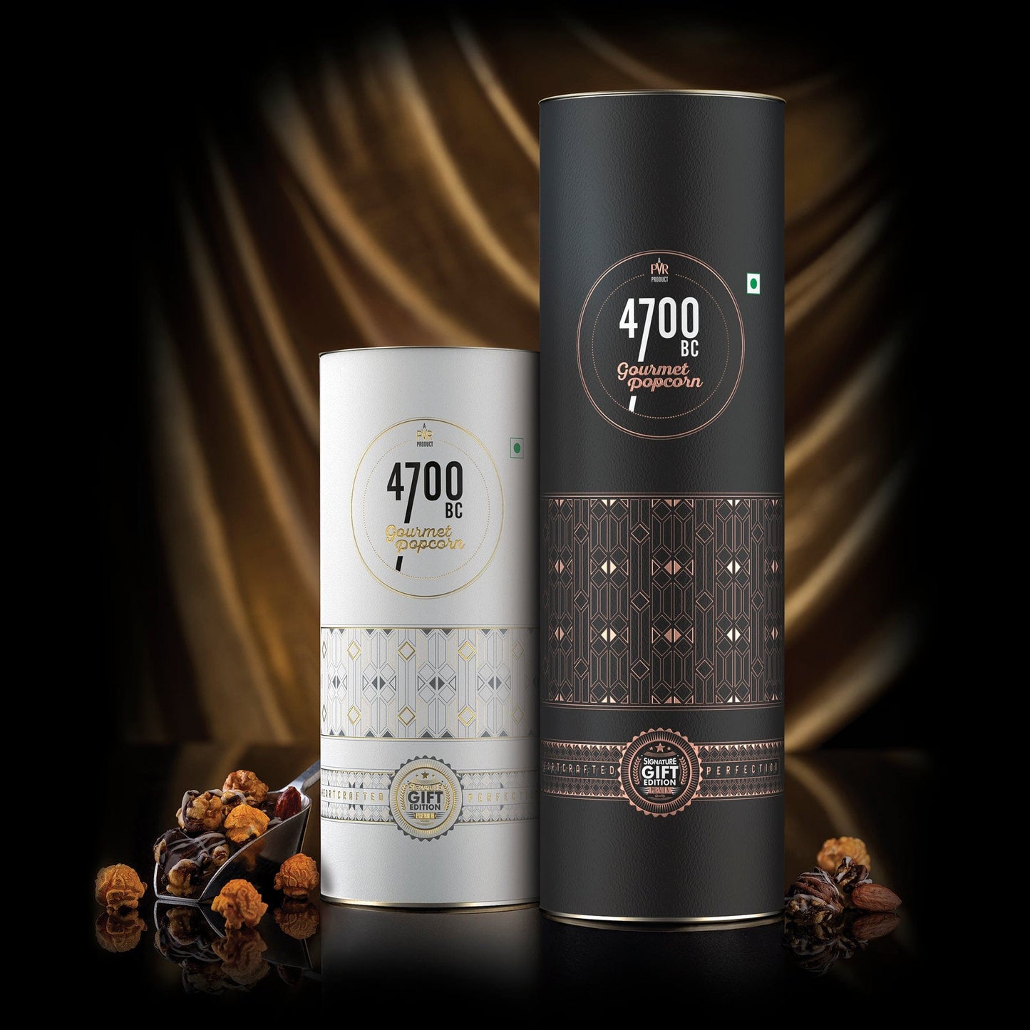 Exquisite 4700BC Gourmet Popcorn combo boxes - premium packaging for a delightful gifting experience.