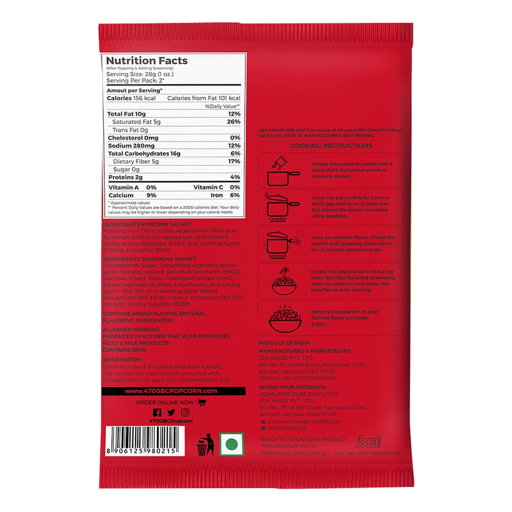 4700bc instant bbq popcorn full nutrition information