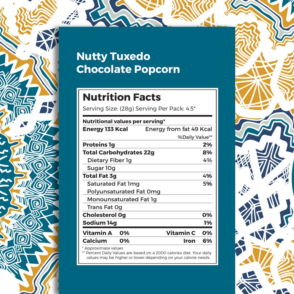 4700bc nutty tuxedo chocolate gourmet popcorn nutrition information