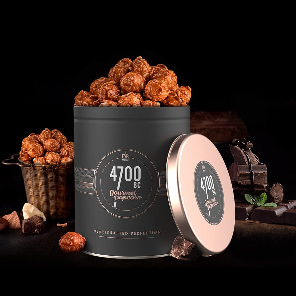 4700BC Belgian choco caramel gourmet popcorn with Ingredients
