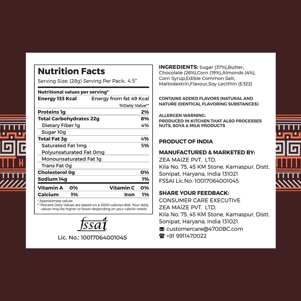 4700BC Nutty Tuxedo Chocolate Popcorn Nutritional Facts