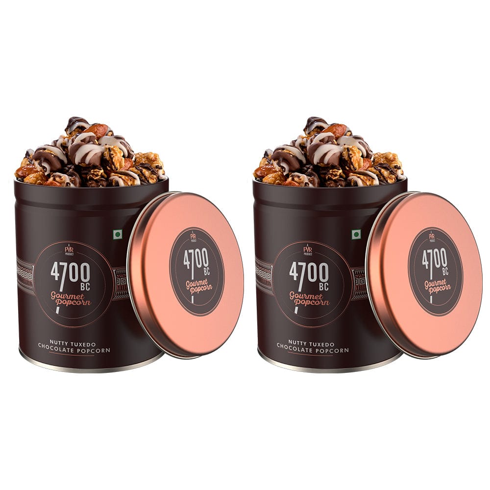 4700BC Nutty Tuxedo Chocolate Popcorn Tin