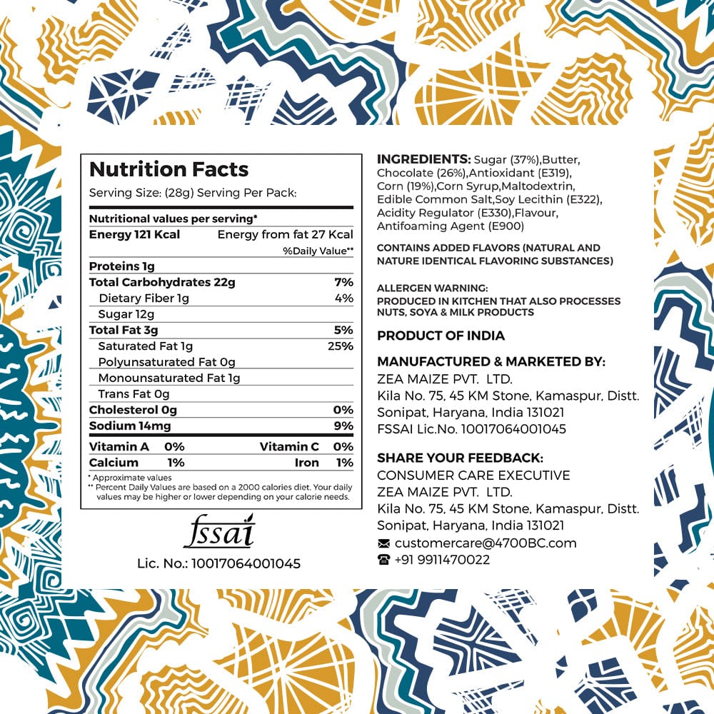 4700BC tiramisu chocolate gourmet popcorn full nutrition information