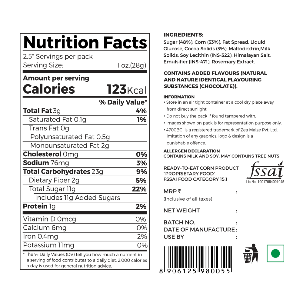 Product Nutritional Facts