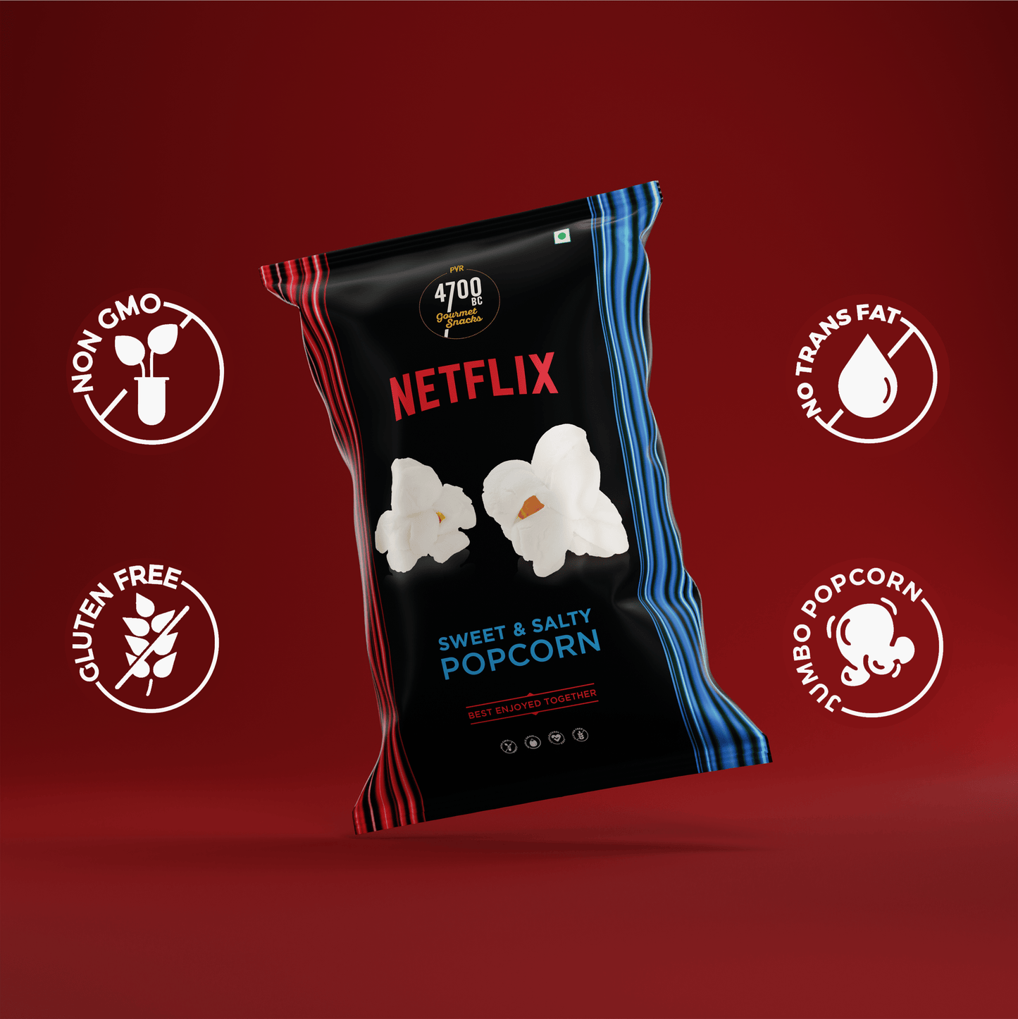 4700BC x Netflix, Gourmet & Jumbo Popcorn, Assorted Combo (Pack of 10)