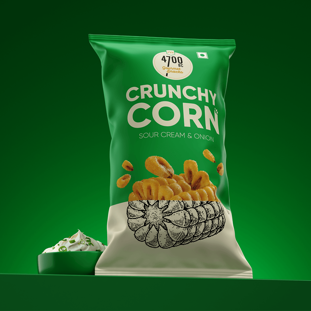 Crunchy Corn, Sour Cream & Onion (Pack of 8, 45g)