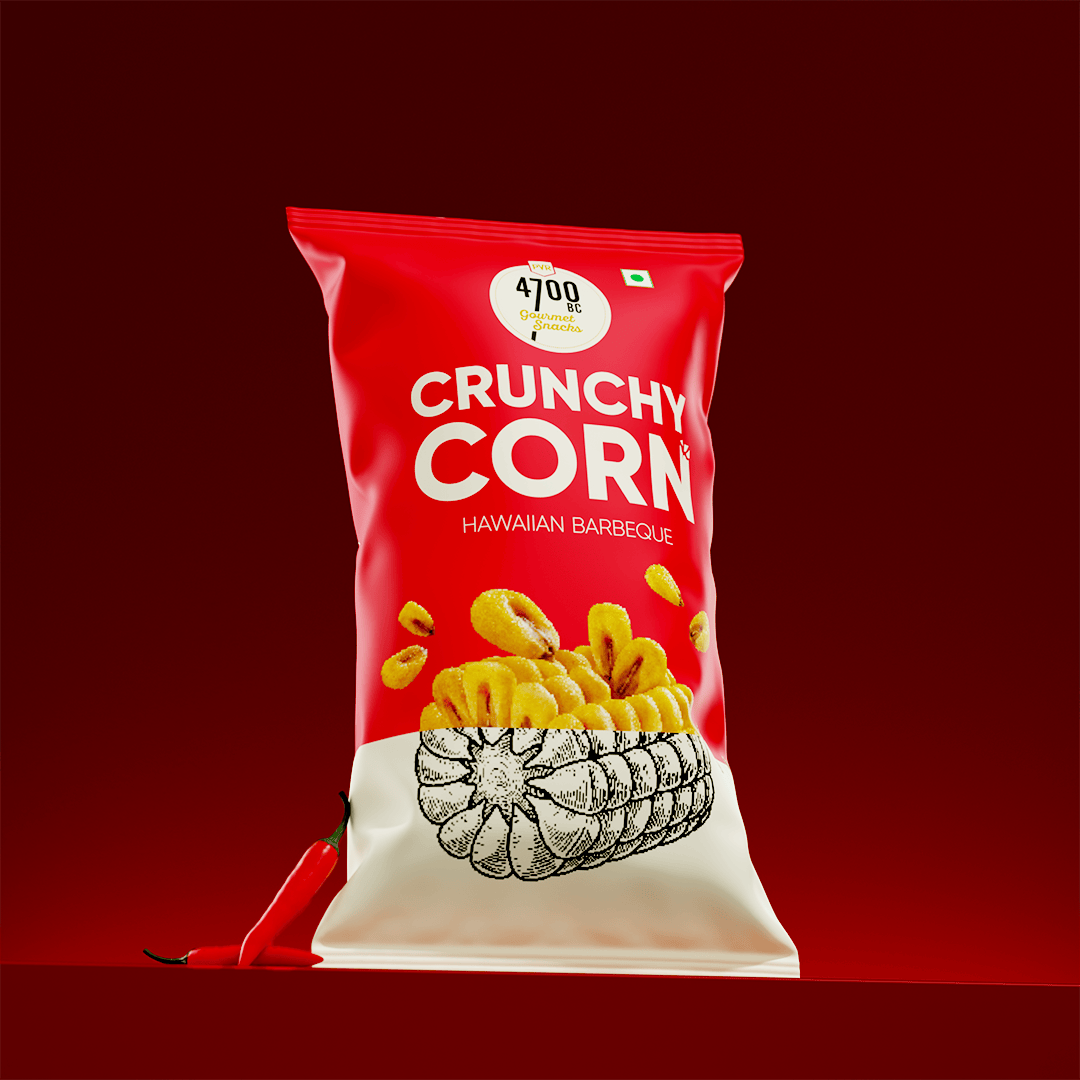 Crunchy Corn, Hawaiian BBQ Pouch (Pack of 8, 45g)