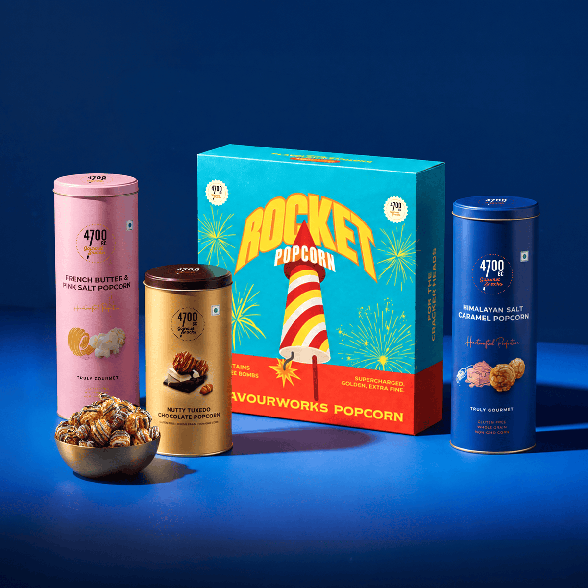 Rocket Popcorn Diwali Gift Box, Butter Caramel Chocolate Popcorn, 182g