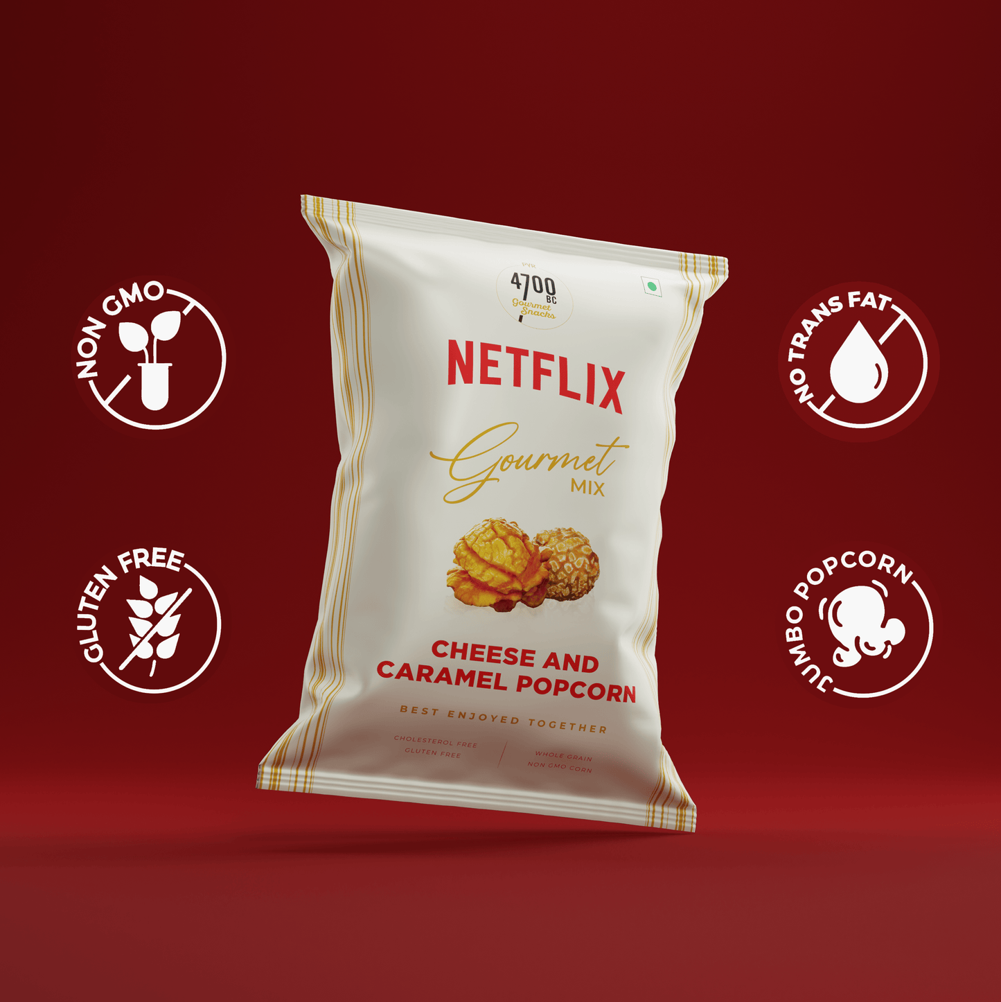 4700BC x Netflix, Gourmet & Jumbo Popcorn, Assorted Combo (Pack of 10)