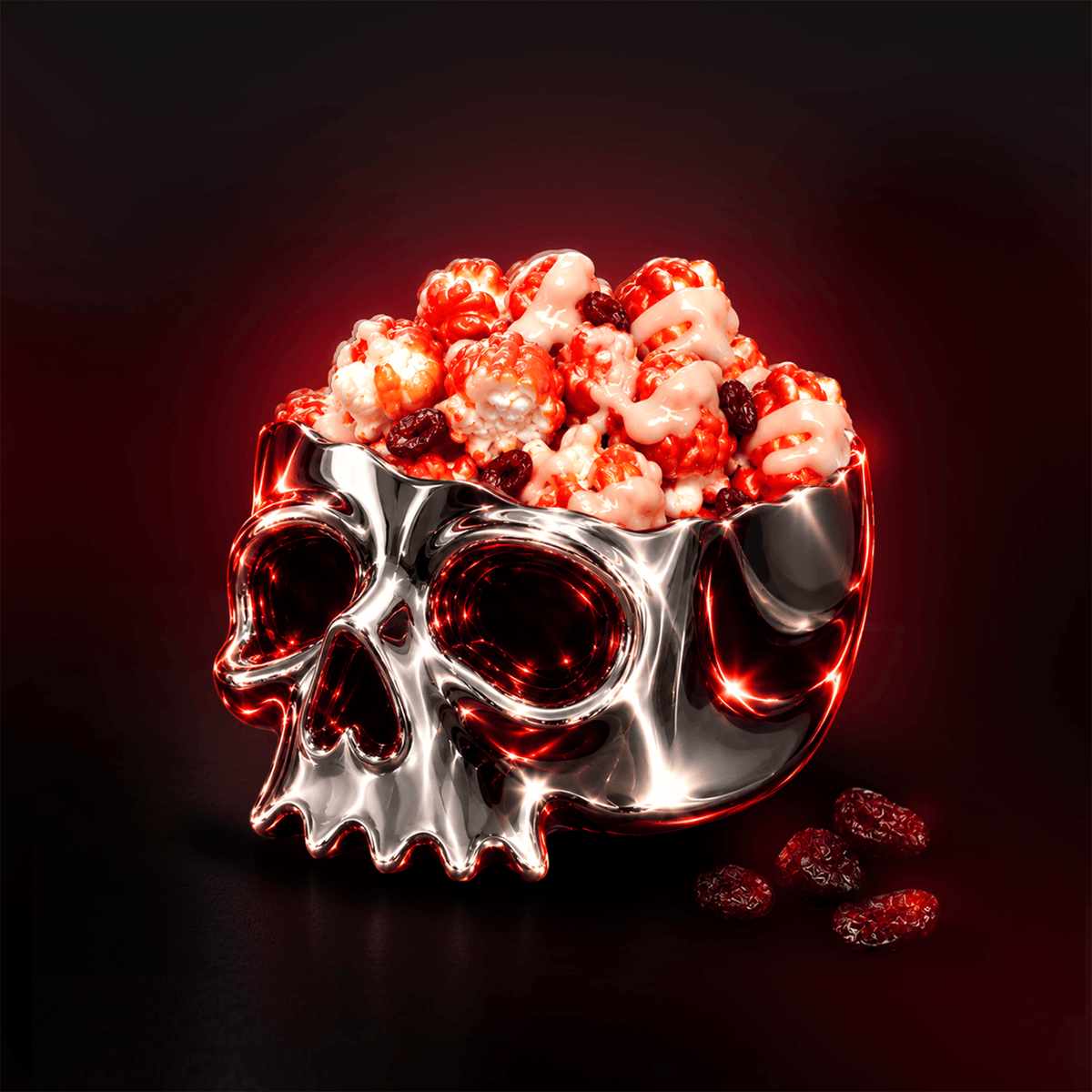 Halloween Popcorn, Cranberry White Chocolate, Tin, 150g