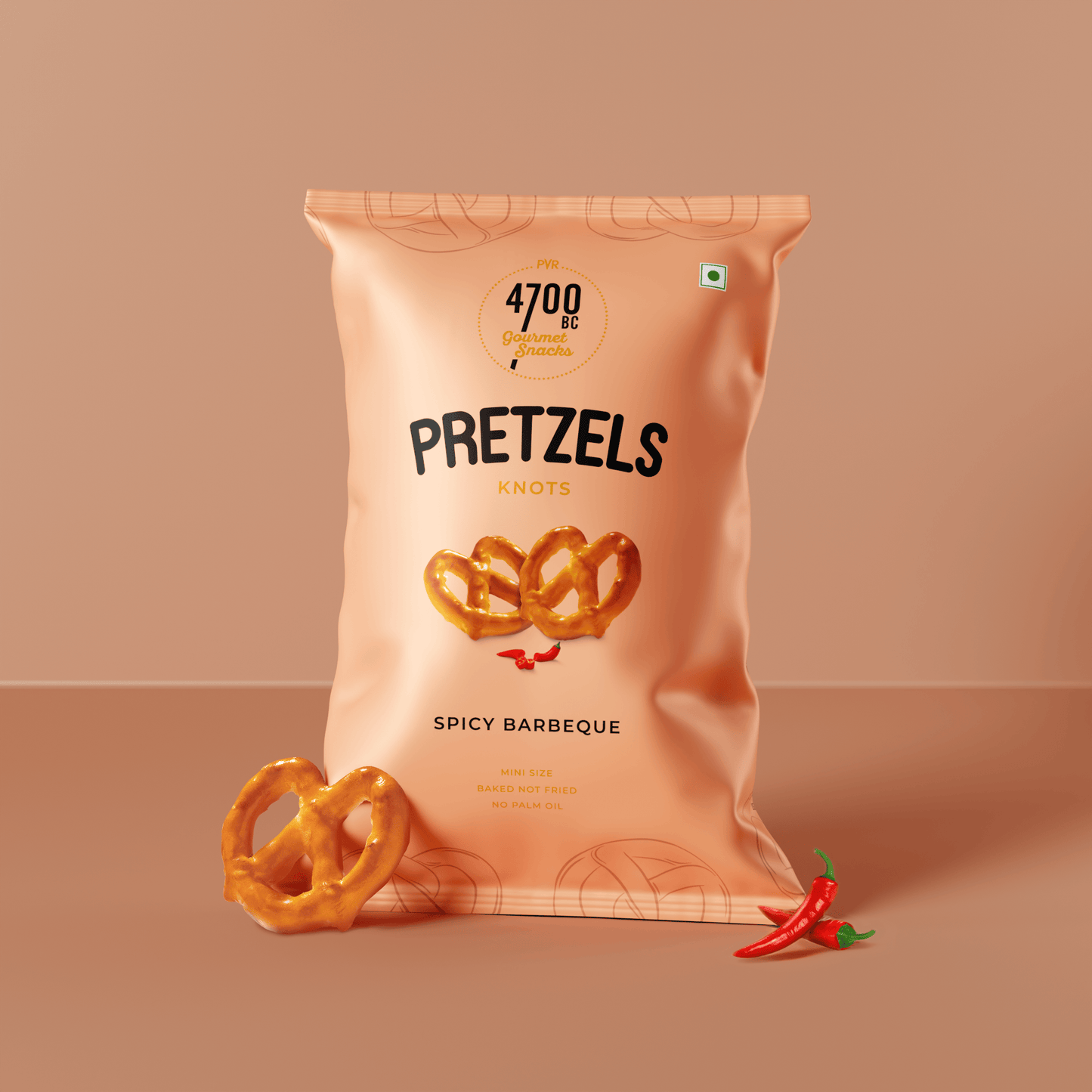 Spicy Barbeque Pretzels (Pack of 12, 50g)