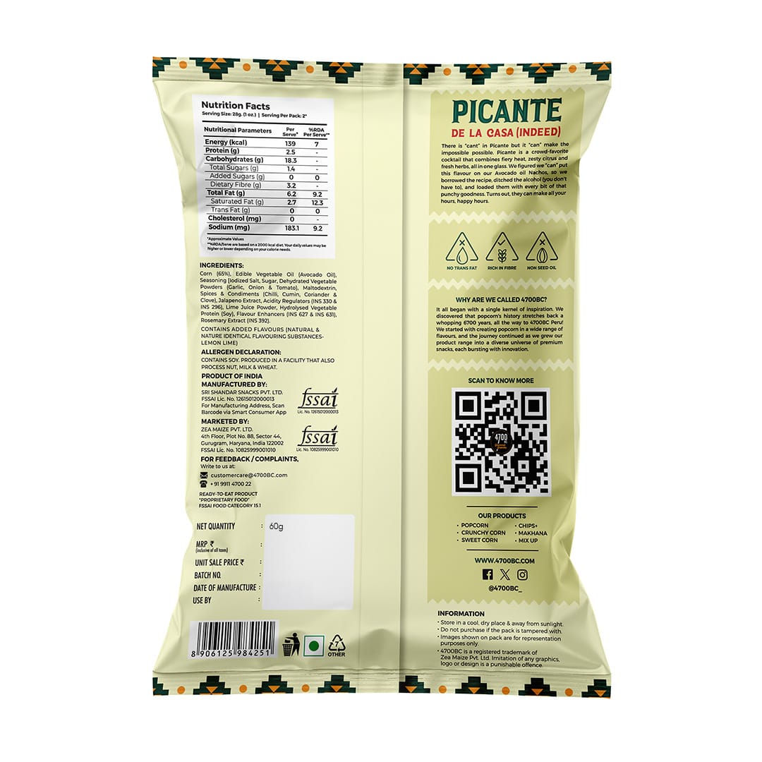 Fiery Picante Nachos (Pack of 8, 60g)