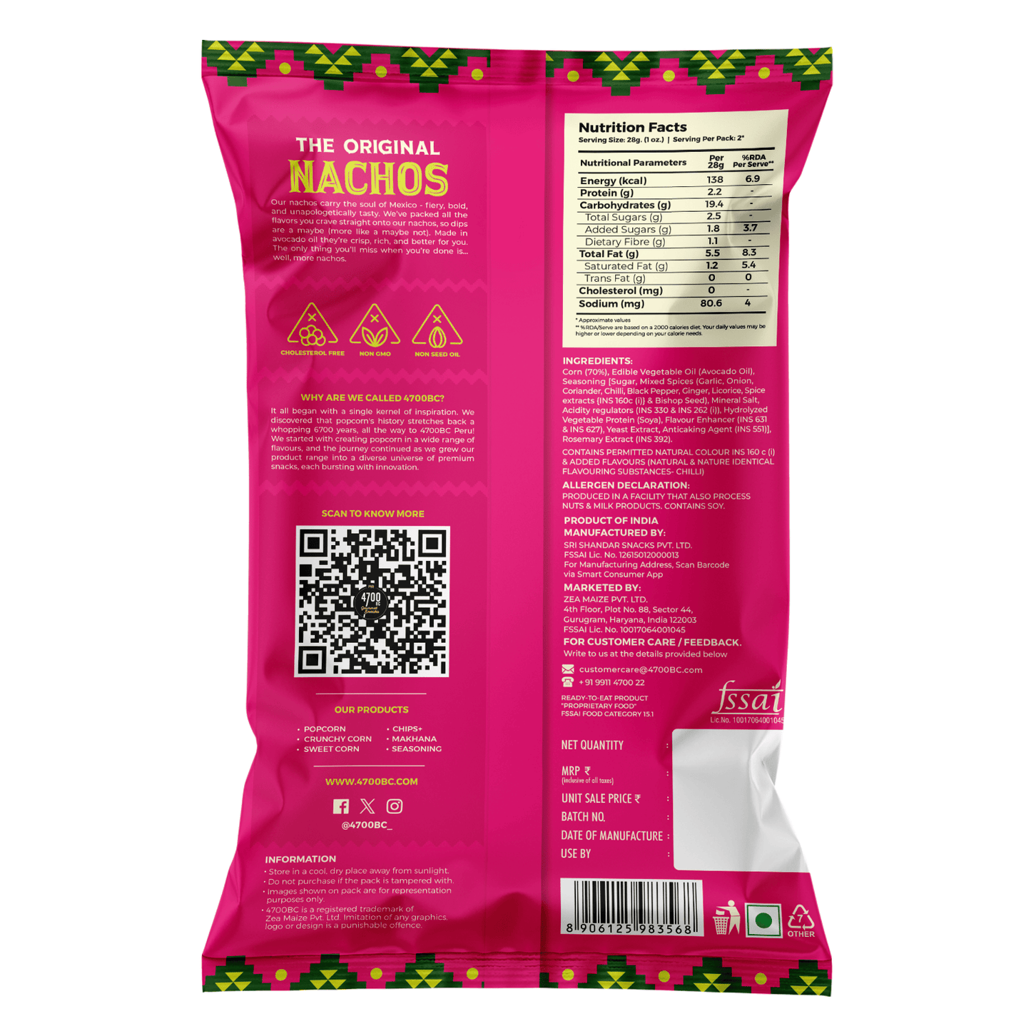 Nachos, Korean Kimchi (Pack of 8, 60g)