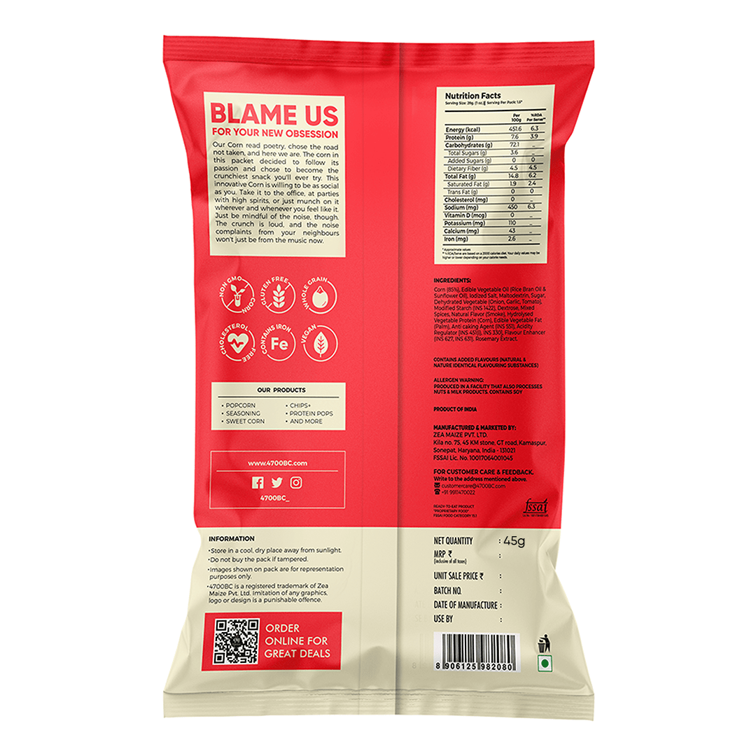 Crunchy Corn, Hawaiian BBQ Pouch (Pack of 8, 45g)