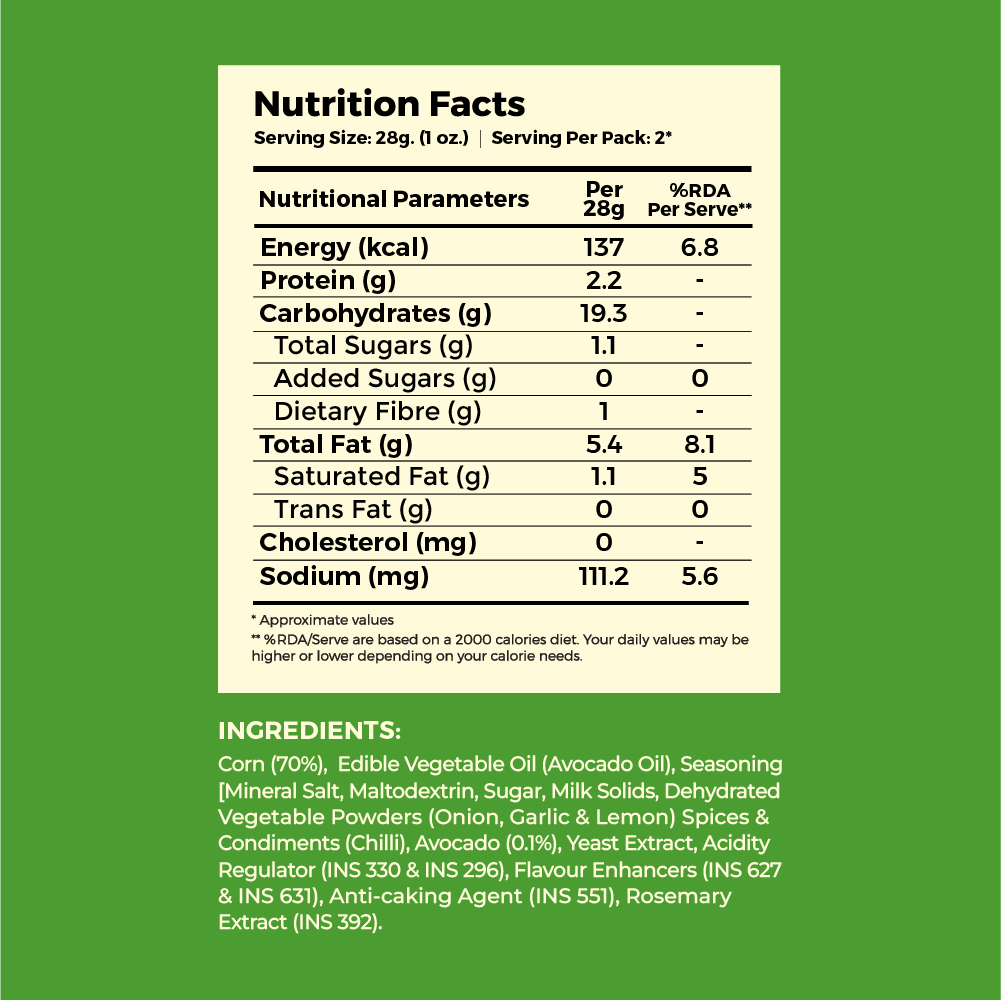 Nachos, Tangy Guacamole (Pack of 8, 60g)