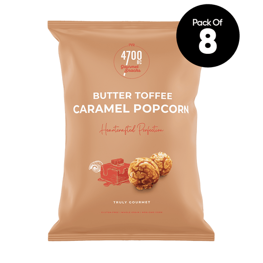 Butter Toffee Caramel Popcorn, Pouch (Pack of 8, 60g)