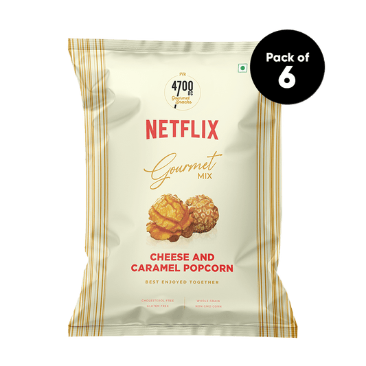 4700BC x Netflix, Gourmet, Cheese & Caramel  Popcorn, 50g (Pack of 6)