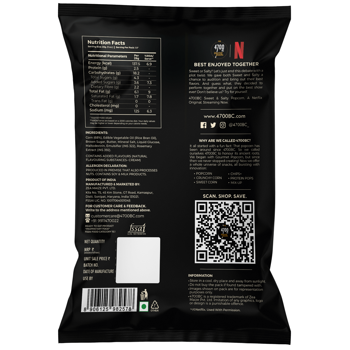 4700BC x Netflix, Gourmet & Jumbo Popcorn, Assorted Combo (Pack of 10)