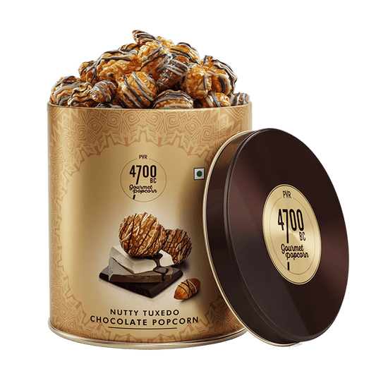 Nutty Tuxedo Chocolate Popcorn, Tin, 150g