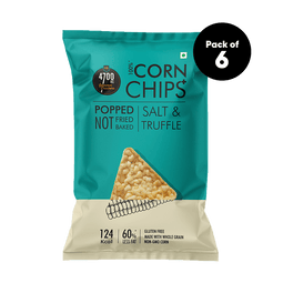 Chips+, Salt & Truffle, Popped, 100% Corn-Based (Pack of 6, 55g)