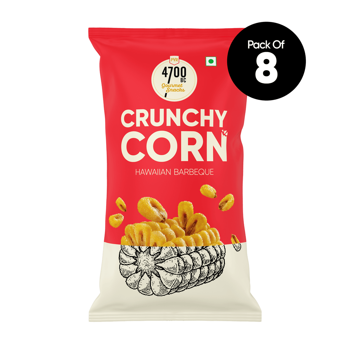 Crunchy Corn, Hawaiian BBQ Pouch (Pack of 8, 45g)