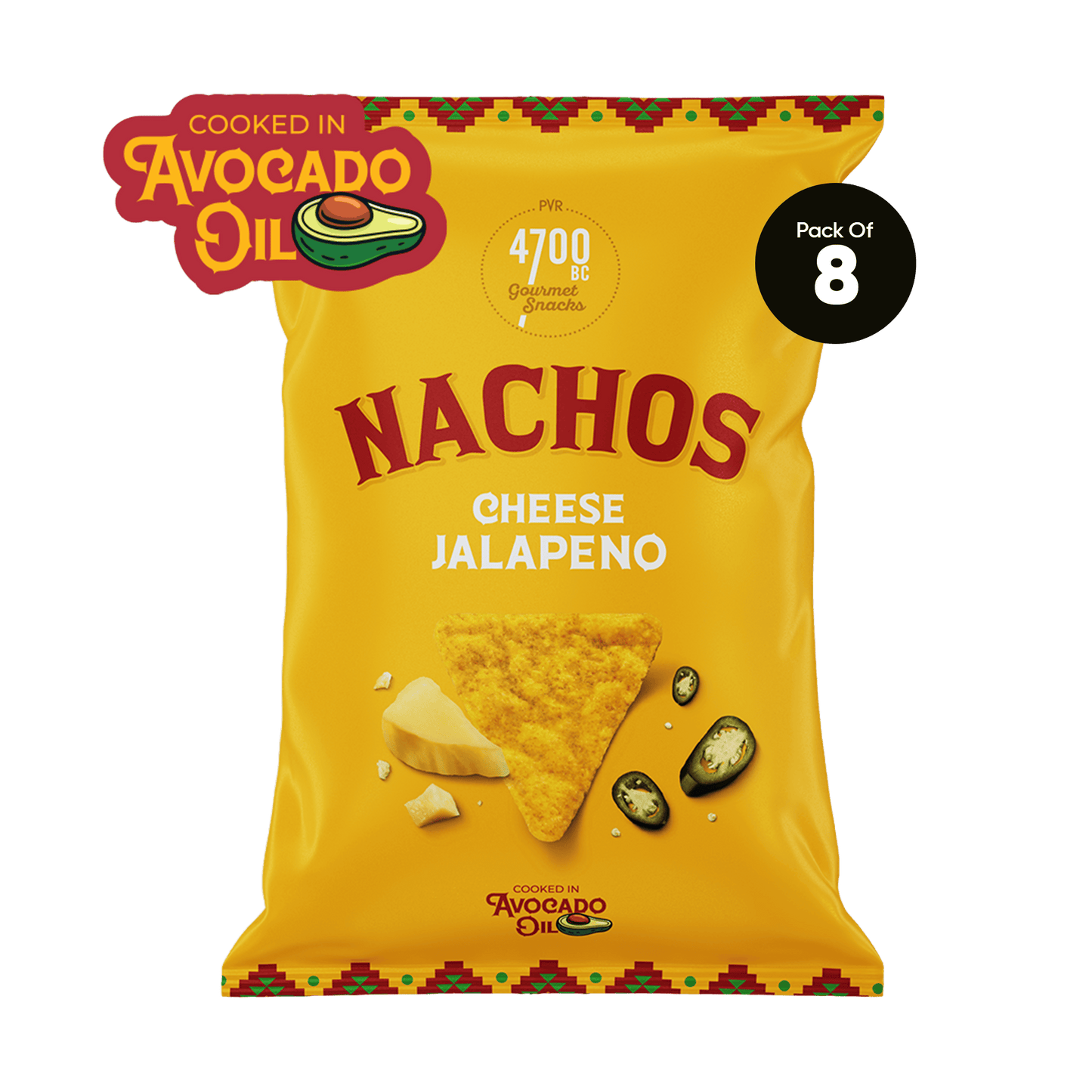 Nachos, Cheese Jalapeno (Pack of 8, 60g)