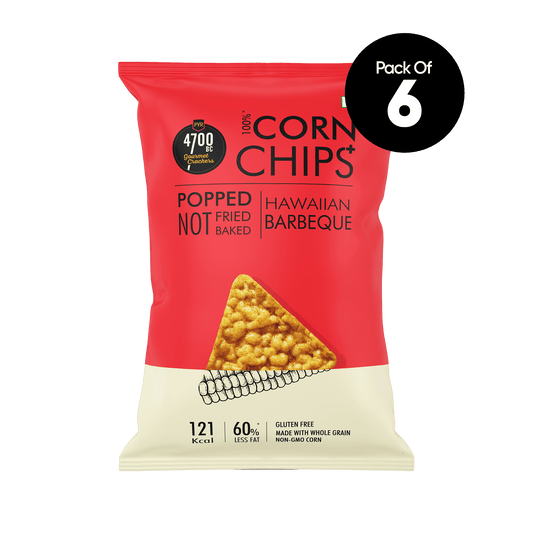 Hawaiian Barbeque Chips+, (Pack of 6, 55g)