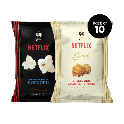 4700BC x Netflix, Gourmet & Jumbo Popcorn, Assorted Combo (Pack of 10)