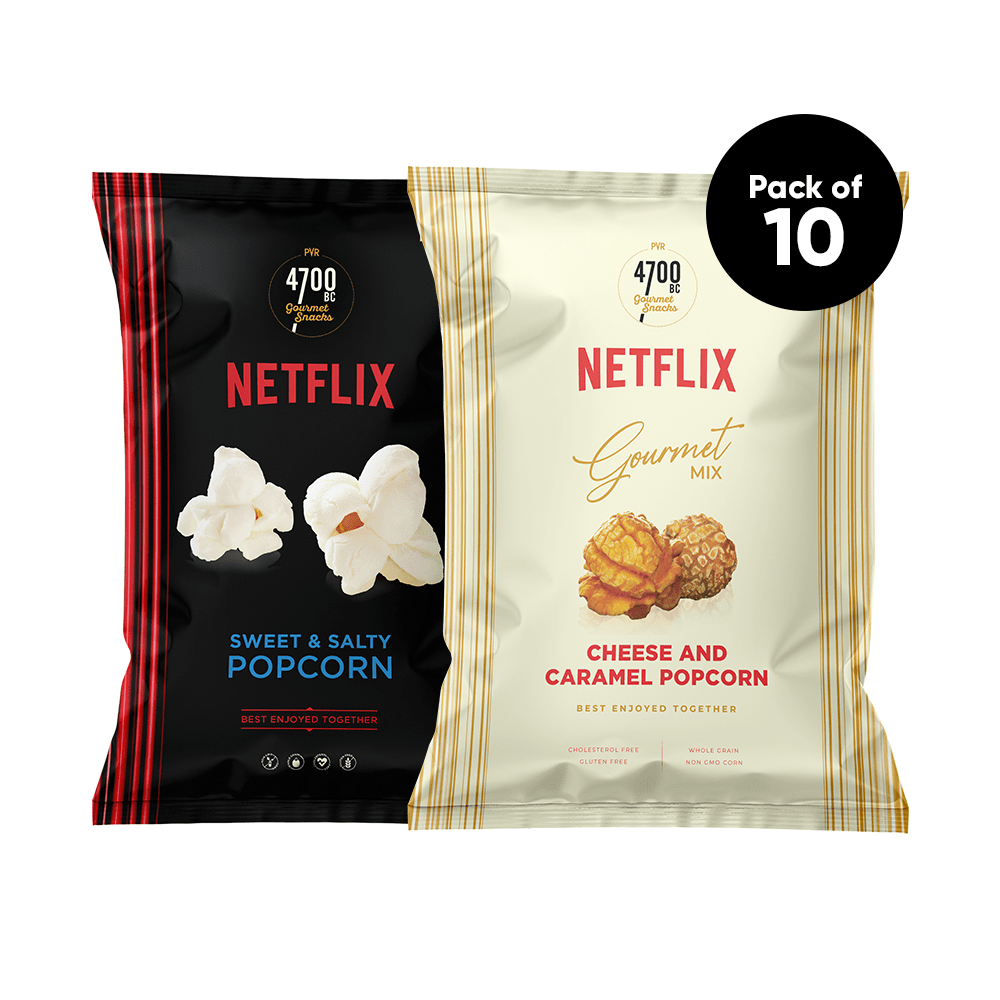 4700BC x Netflix, Gourmet & Jumbo Popcorn, Assorted Combo (Pack of 10)