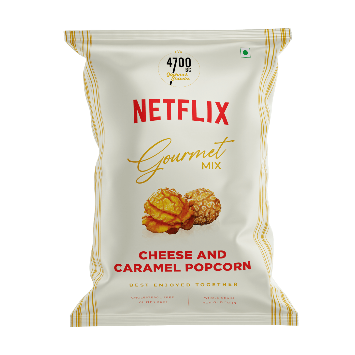 4700BC x Netflix, Cheese & Caramel Gourmet Popcorn, 50g (Pack of 6)