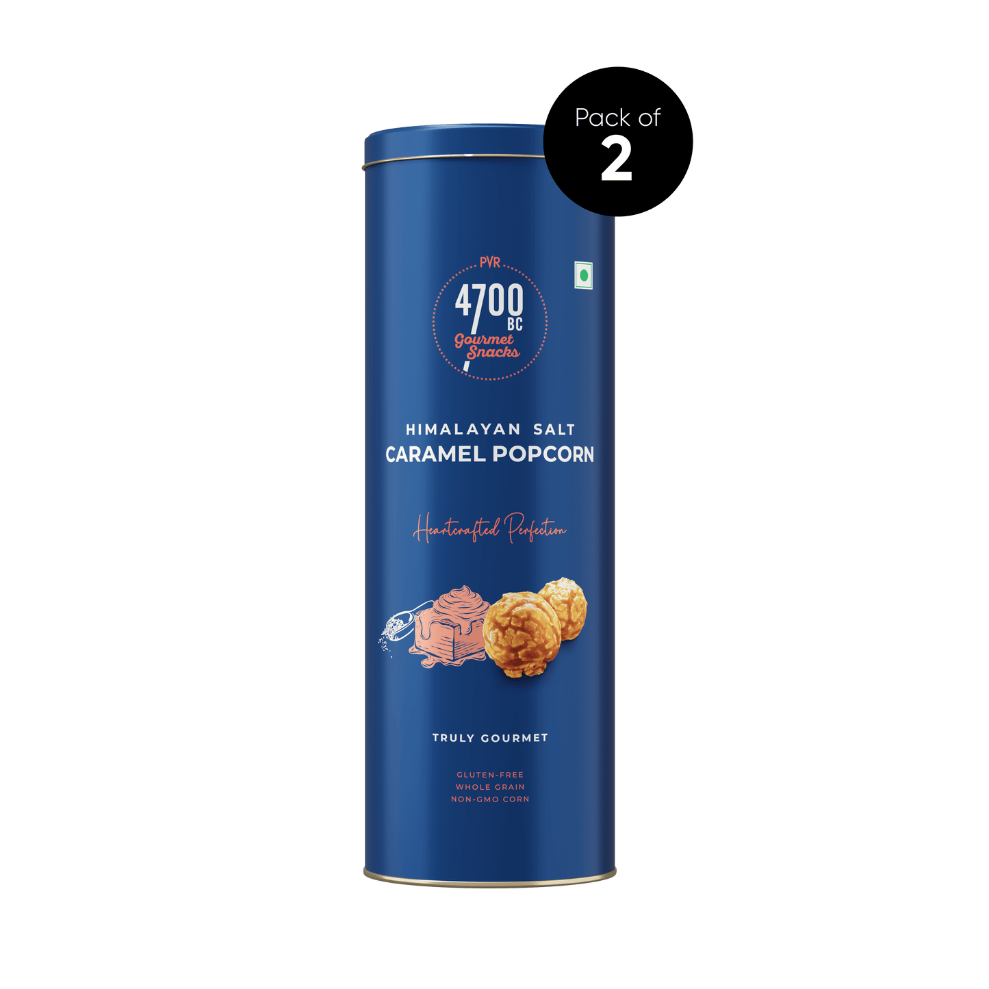 Himalayan Salt Caramel Popcorn Tin (Pack of 2, 70g)