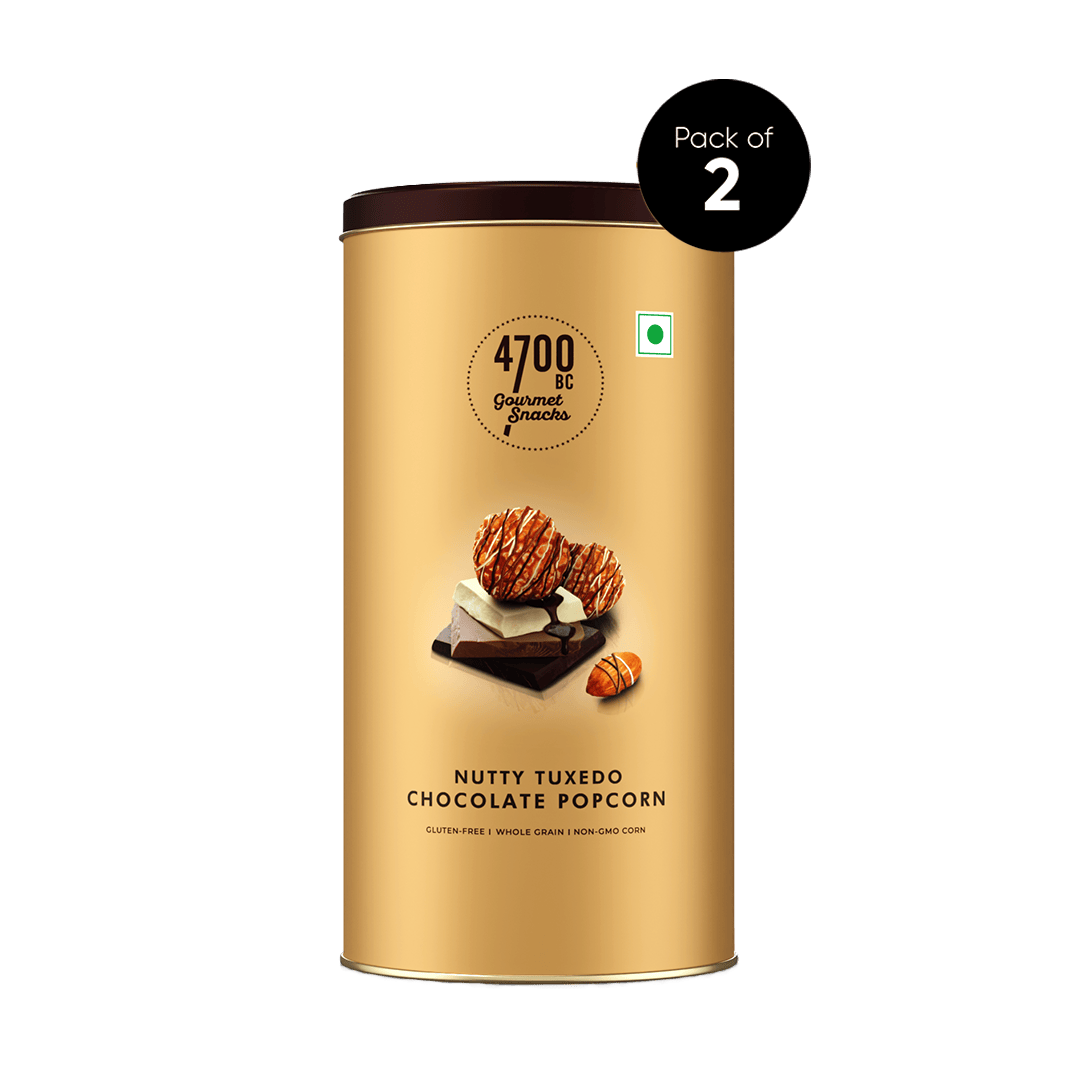 Nutty Tuxedo Chocolate Popcorn Tin, (Pack of 2, 80g)