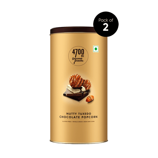 Nutty Tuxedo Chocolate Popcorn Tin, (Pack of 2, 80g)