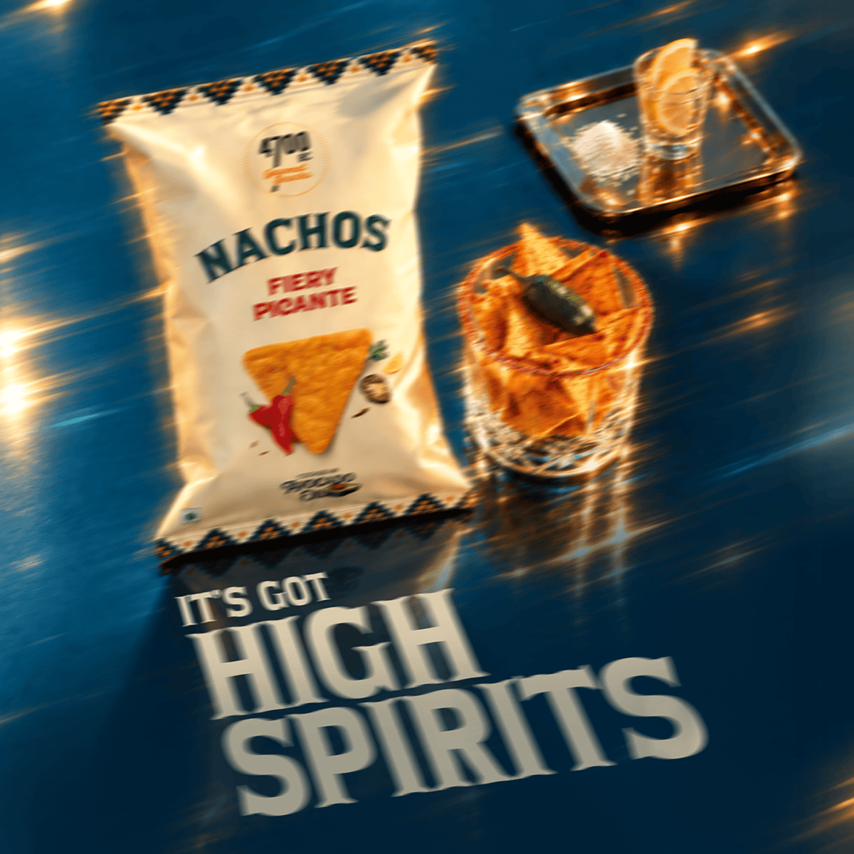 Nachos, Fiery Picante Nachos (Pack of 8, 60g)