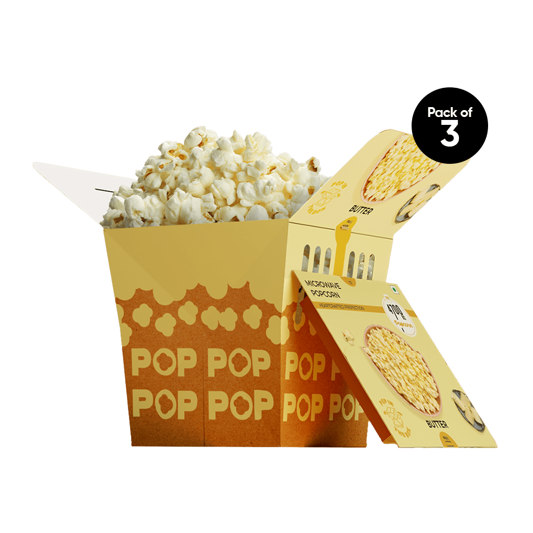 Microwave Popcorn, Butter, Pop Box (Pack of 3, 80g)