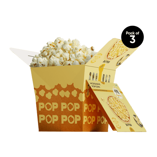 Microwave Popcorn, Butter, Pop Box (Pack of 3, 80g)