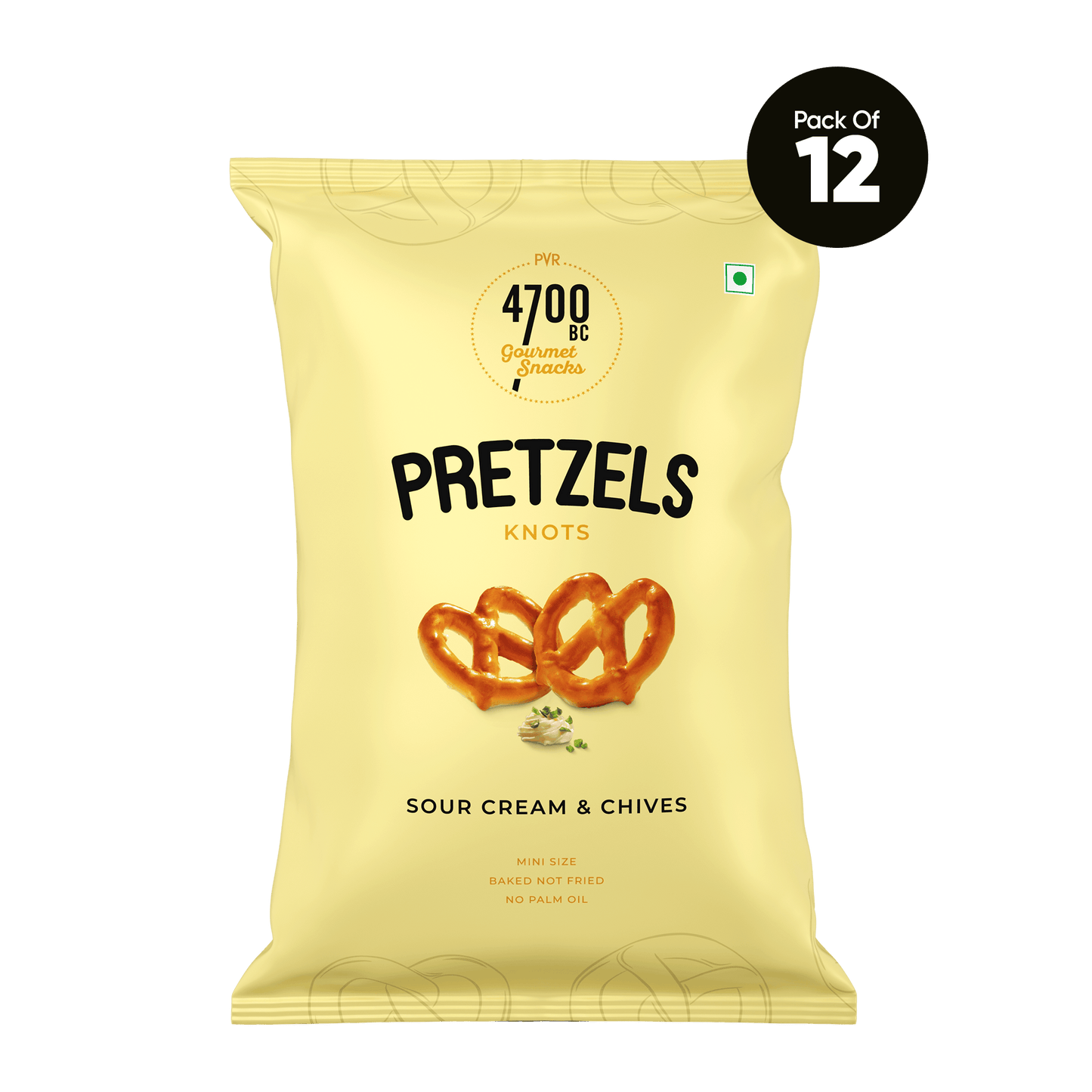 Sour Cream & Chives Pretzels (Pack of 12, 50g)