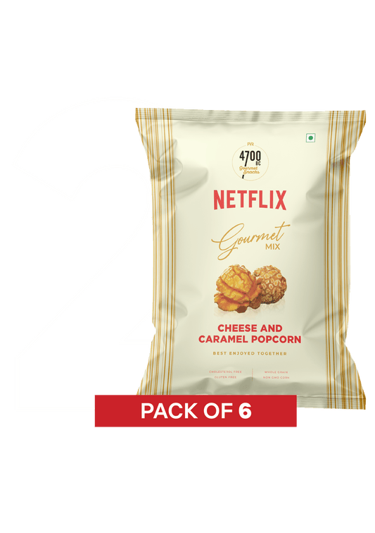 4700BC x Netflix, Cheese & Caramel Gourmet Popcorn, 50g (Pack of 6)