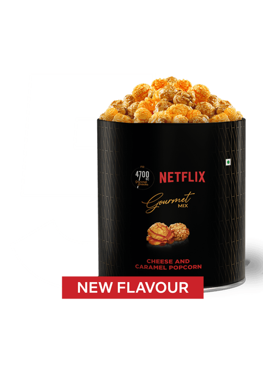 4700BC x Netflix, Gourmet, Cheese & Caramel Popcorn, Tin, 200g