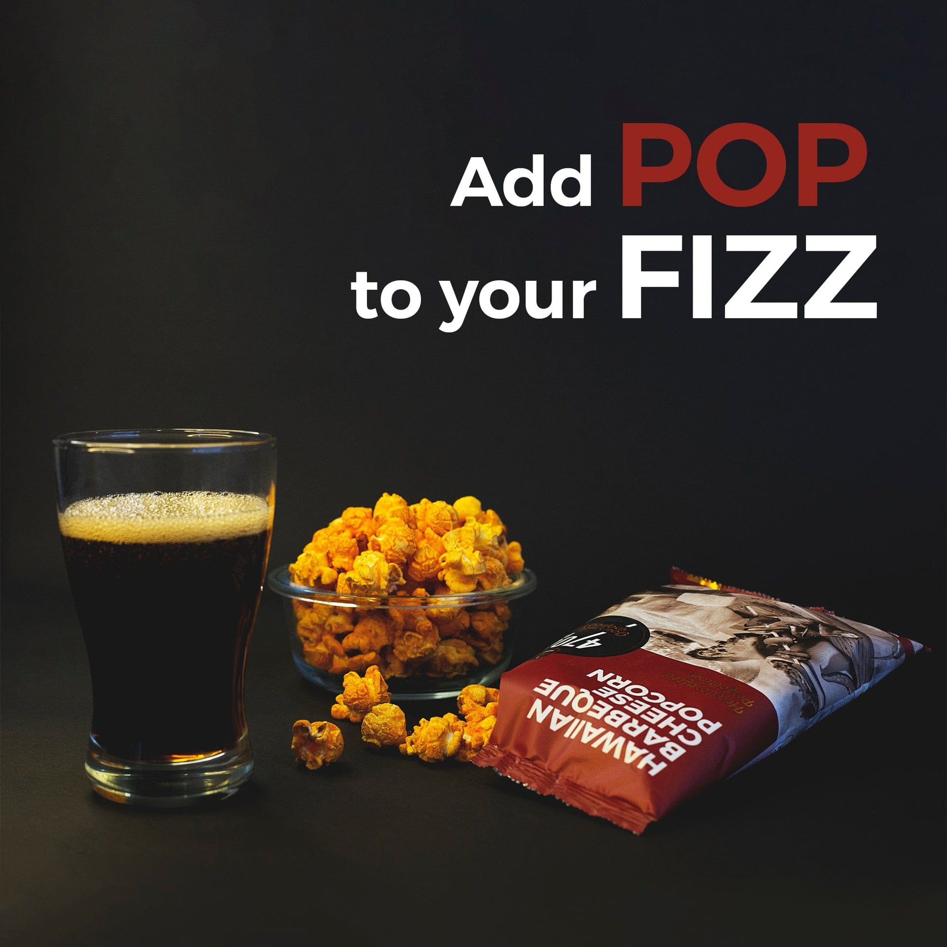 add pop to your fizz with 4700bc  bbq cheese popcorn