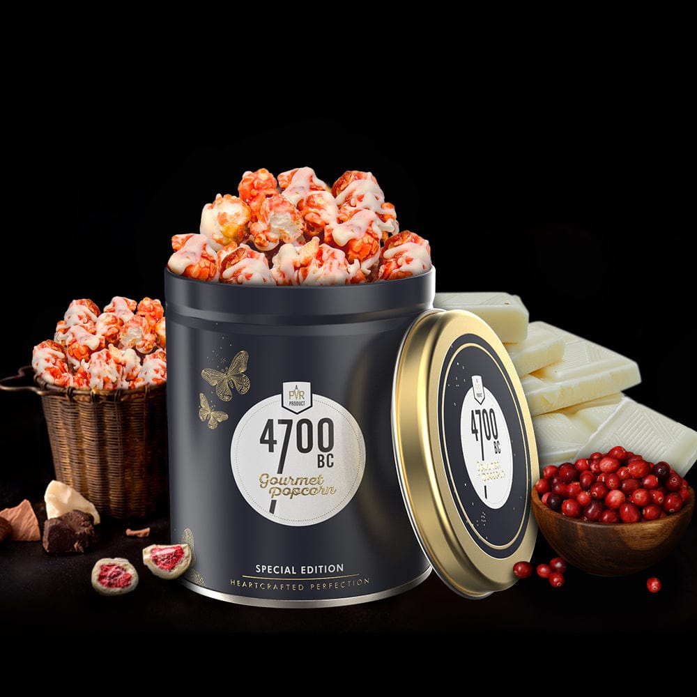 4700BC cranberry white chocolate  gourmet popcorn with Ingredients
