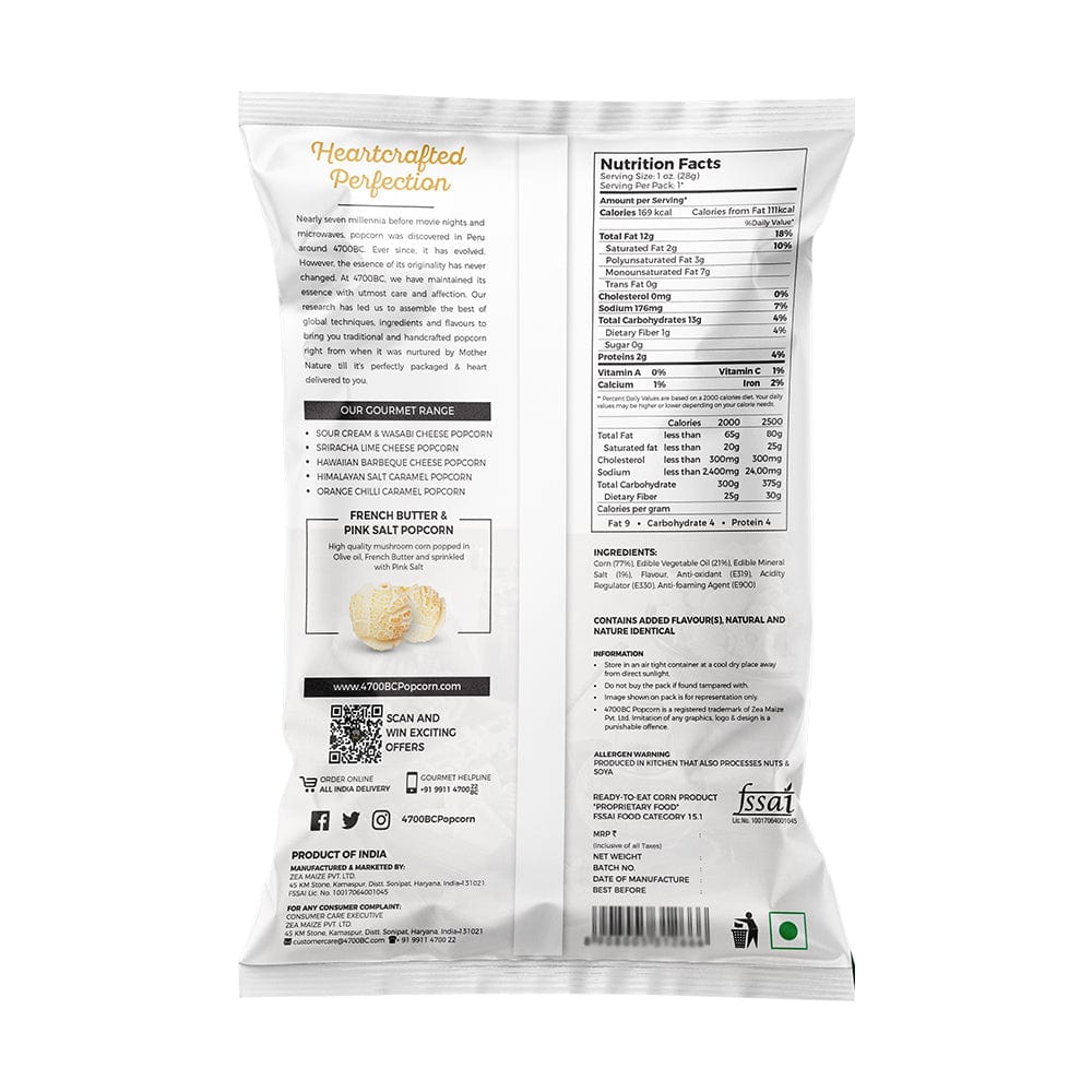 4700bc french butter and pink salt popcorn  full nutrition information